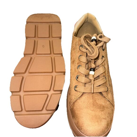 Zodiac Bea Brown Platform Sneakers Faux Suede Lace Up Women 9M NEW WITHOUT BOX - Picture 5 of 5